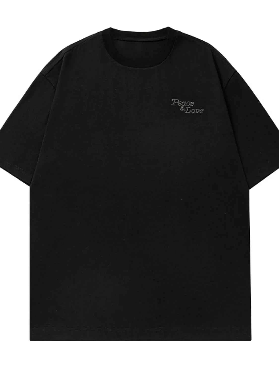 Men's Plus Size Rhinestone Round Neck Half Sleeve T-Shirt