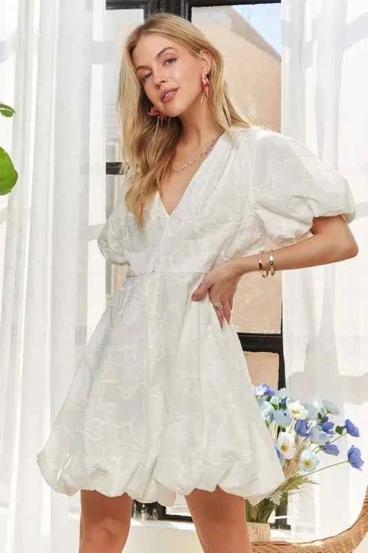 ADORA Puff Sleeve Floral Dress