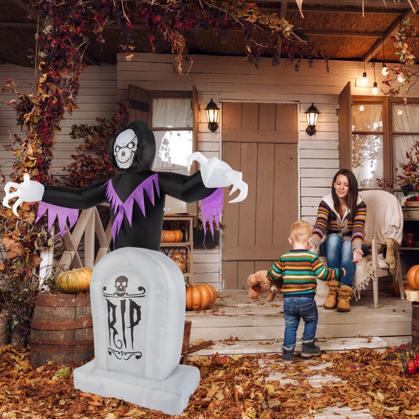 Grim Reaper And Grave, Halloween Inflatable Decoration 12V - OnlyAttire