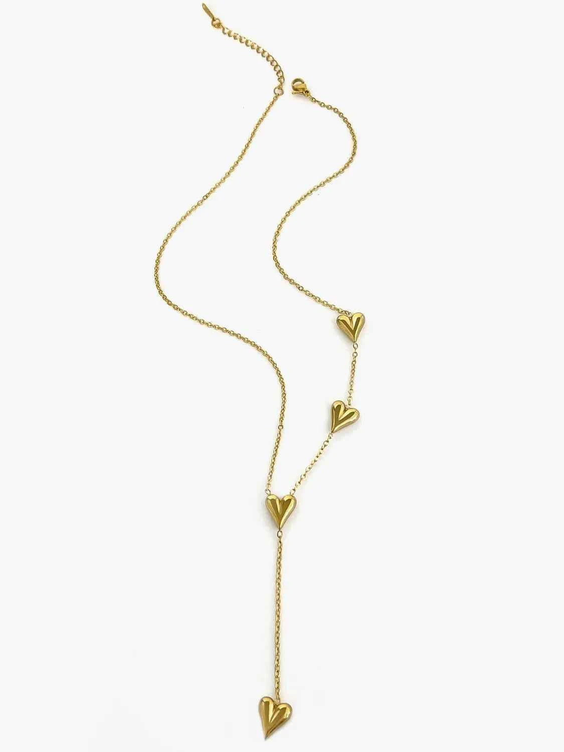 18K Gold-Plated Heart Drop Y-Necklace