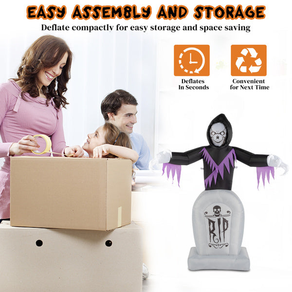 Grim Reaper And Grave, Halloween Inflatable Decoration 12V - OnlyAttire