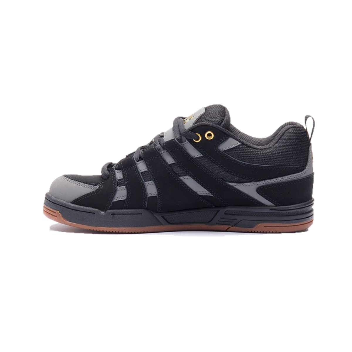 DVS F0000335002 PRIMO MN'S (Medium) Black/Charcoal/Gold Leather, Suede & Nubuck Skate Shoes - OnlyAttire