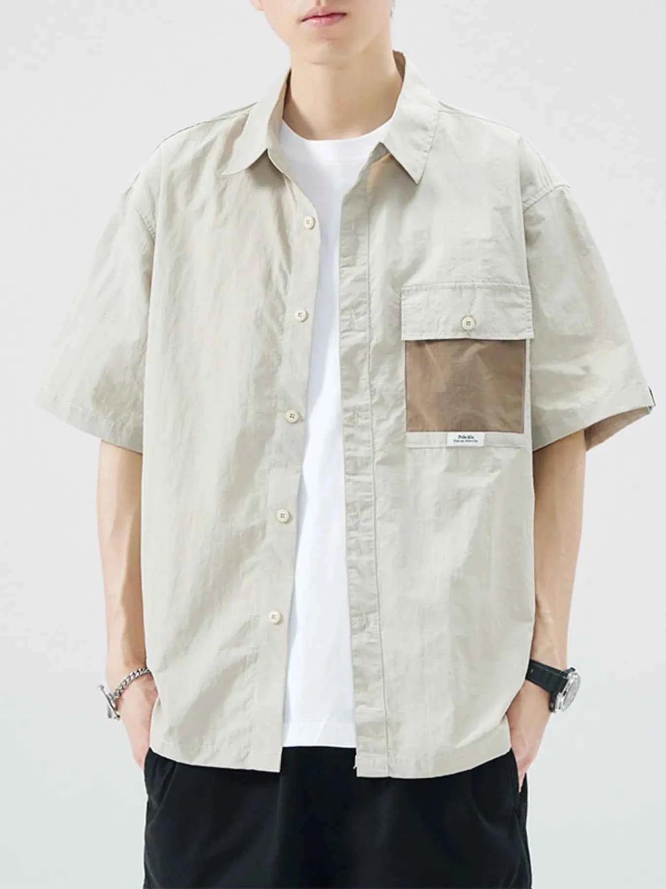 Men's Plus Size Button Up Short Sleeve Shirt