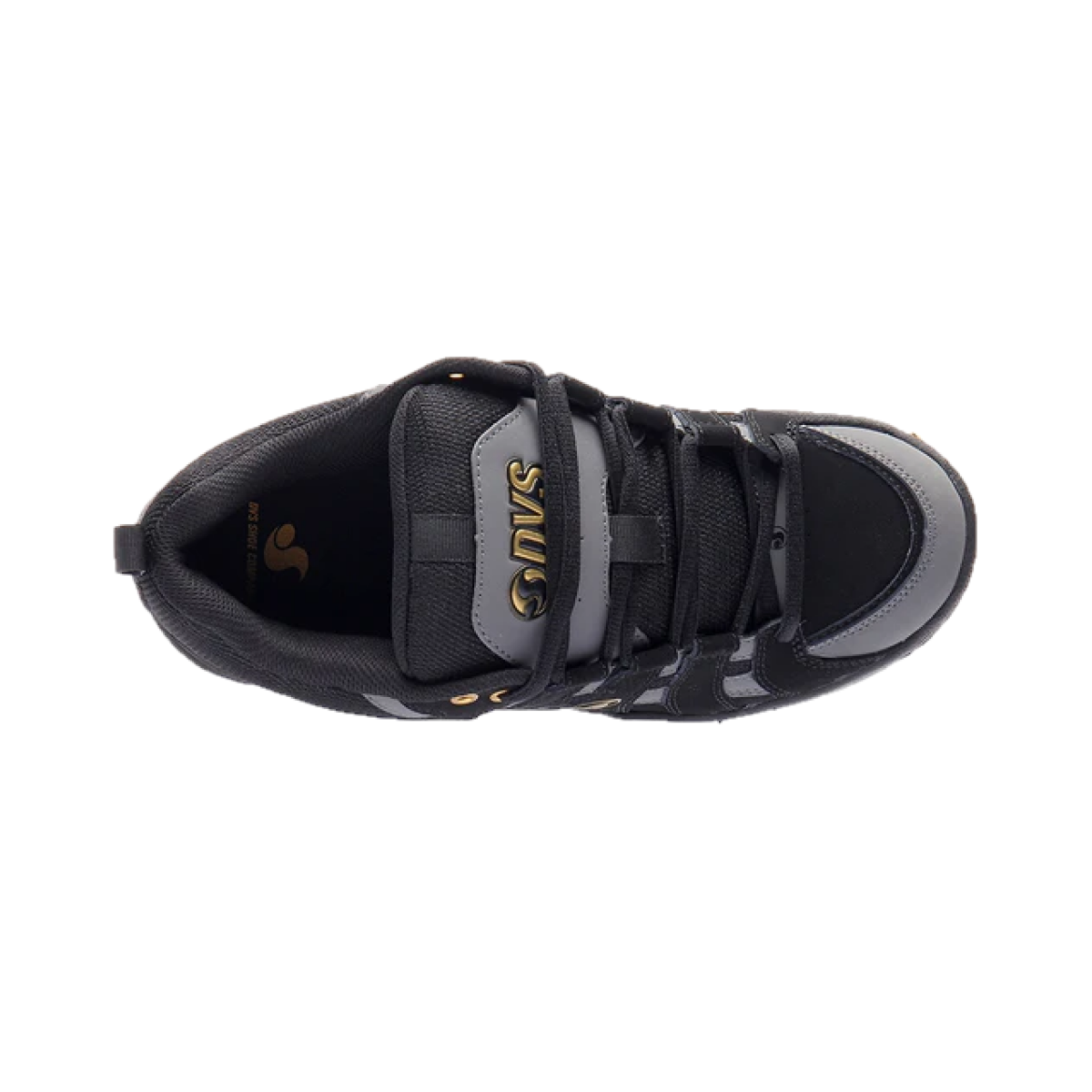 DVS F0000335002 PRIMO MN'S (Medium) Black/Charcoal/Gold Leather, Suede & Nubuck Skate Shoes - OnlyAttire