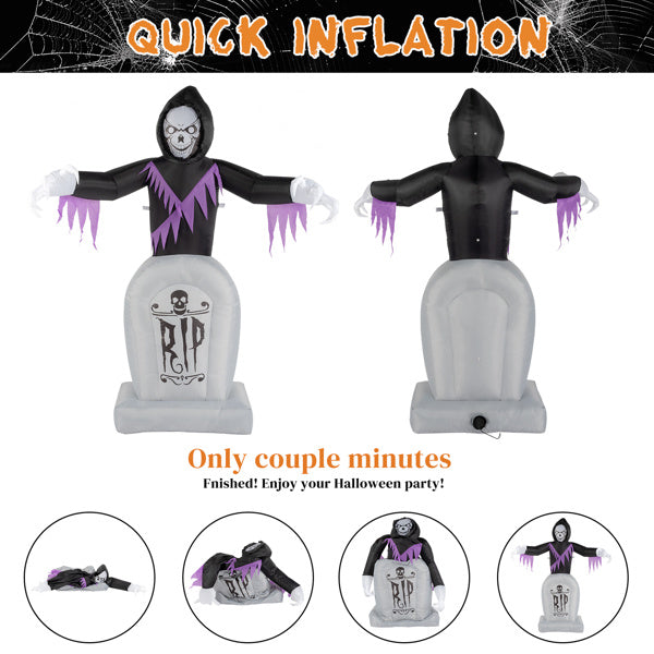 Grim Reaper And Grave, Halloween Inflatable Decoration 12V - OnlyAttire