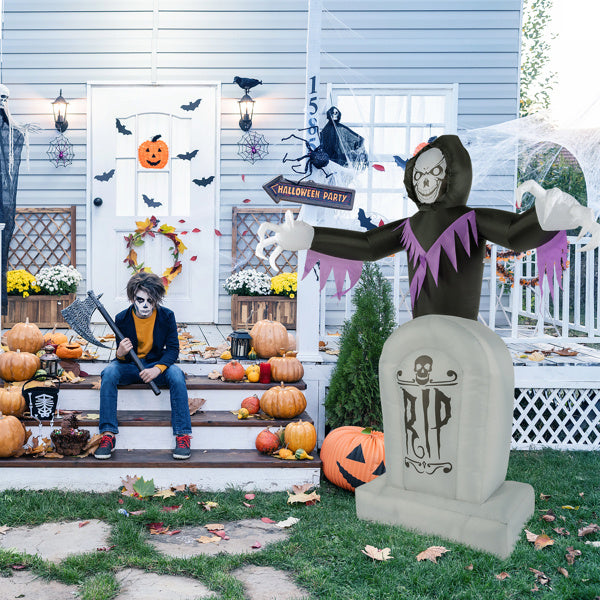 Grim Reaper And Grave, Halloween Inflatable Decoration 12V - OnlyAttire