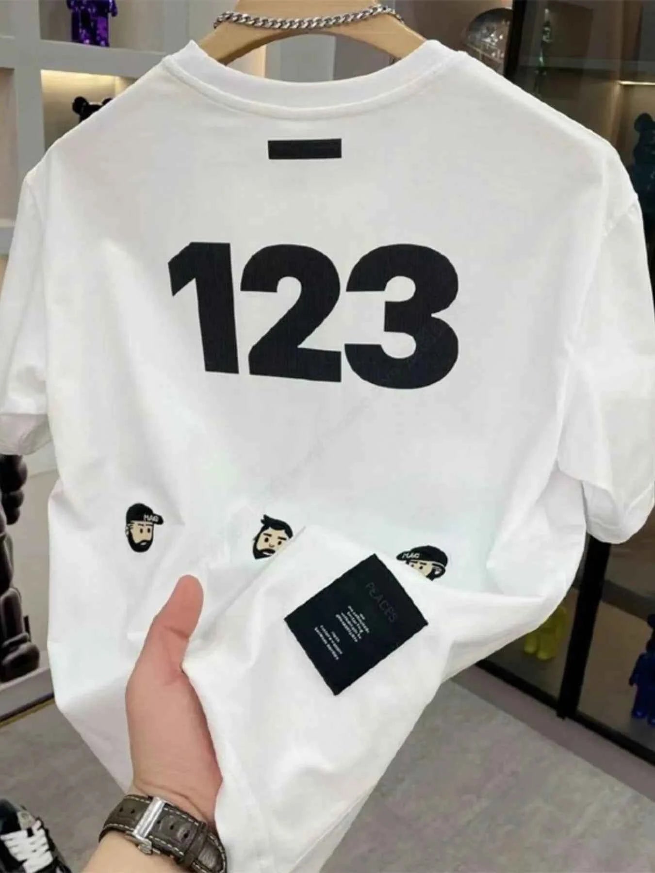 Men's Full Size Number 123 Round Neck T-Shirt Plus Size
