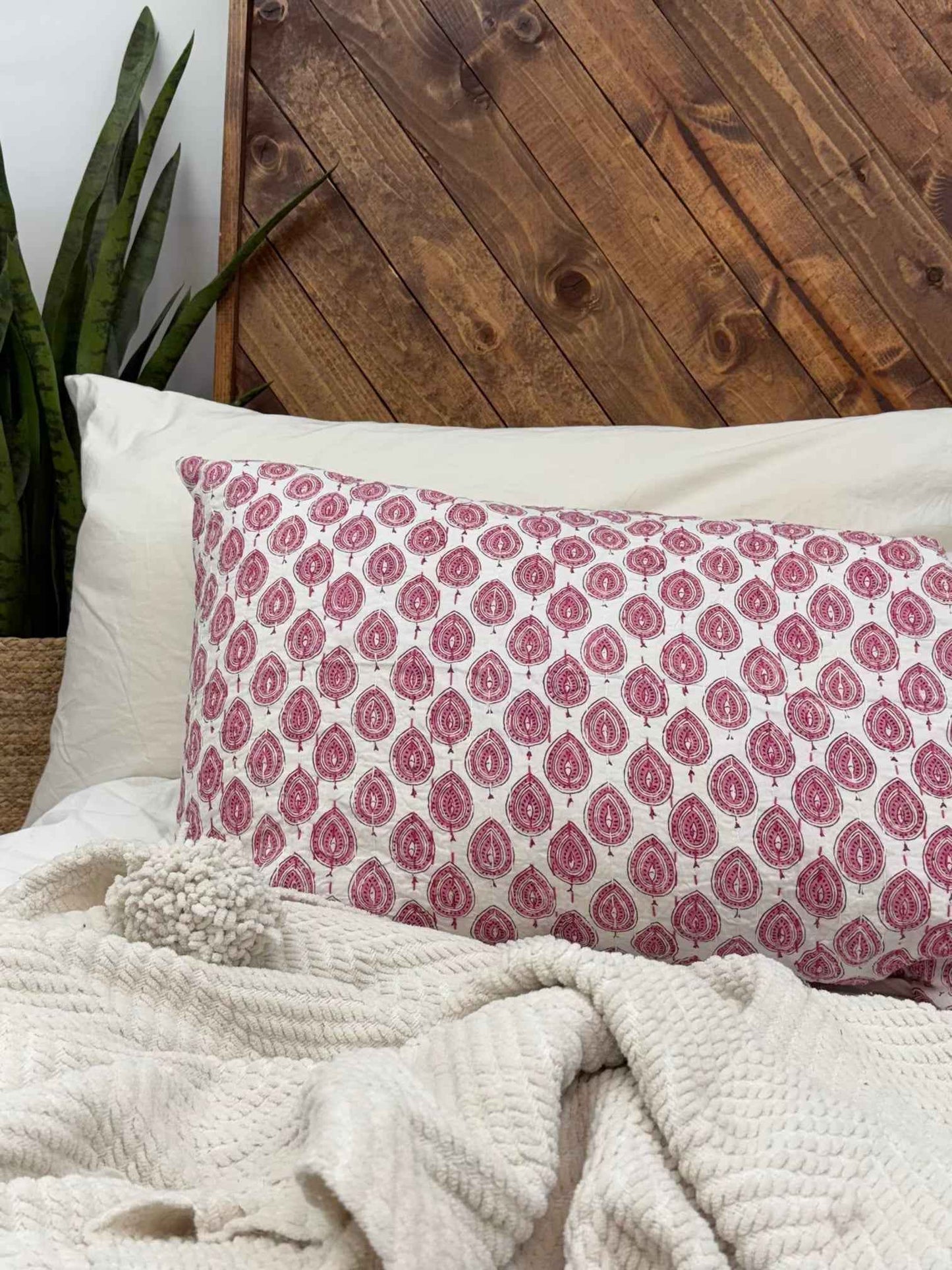 Jaipur Spades Block Print Cotton Kantha Sham