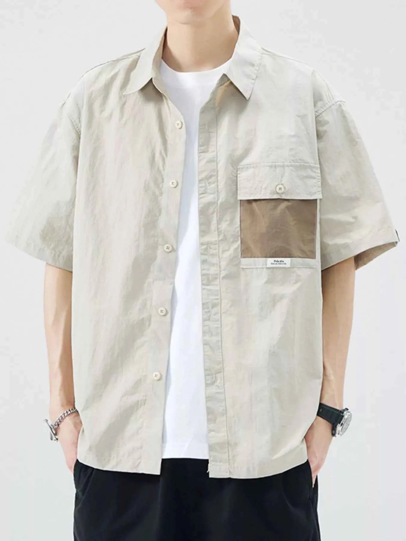 Men's Plus Size Button Up Short Sleeve Shirt