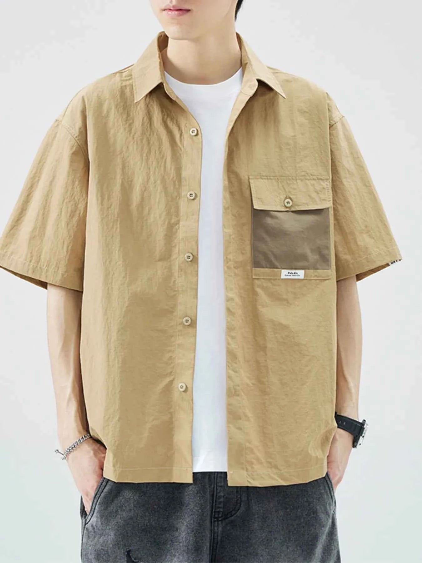 Men's Plus Size Button Up Short Sleeve Shirt