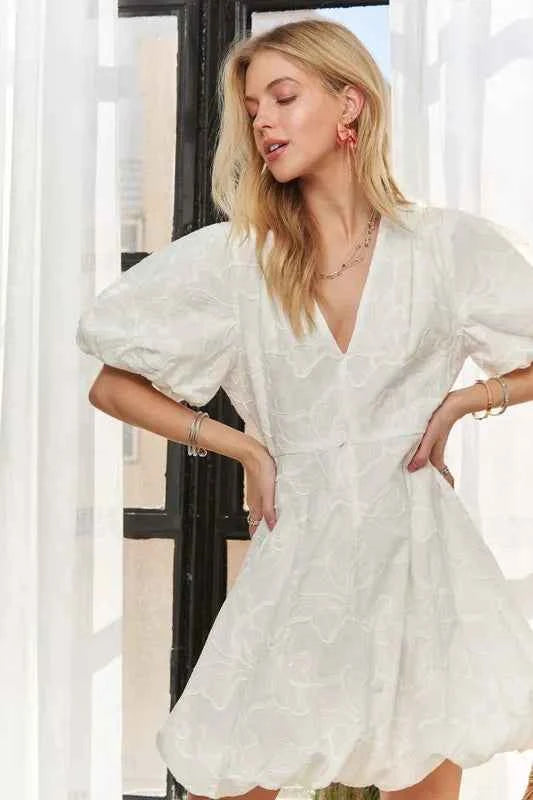 ADORA Puff Sleeve Floral Dress