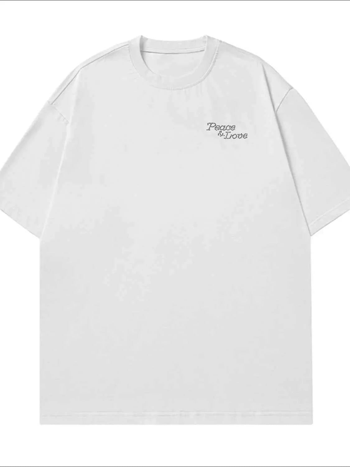 Men's Plus Size Rhinestone Round Neck Half Sleeve T-Shirt