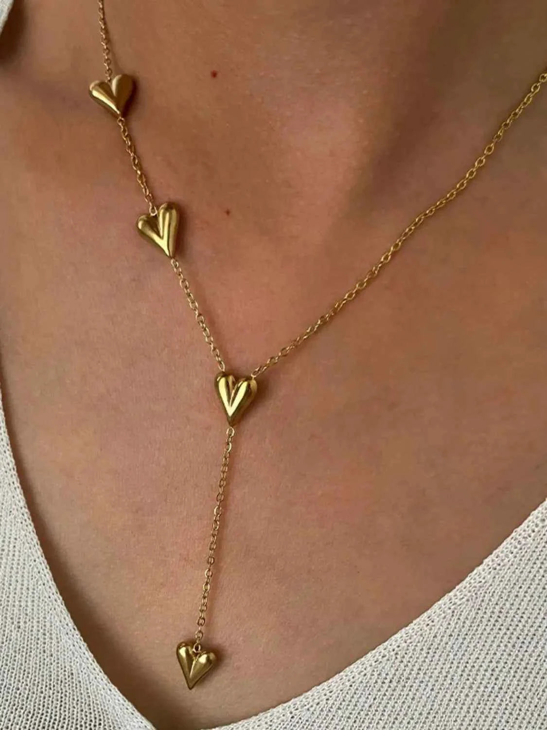 18K Gold-Plated Heart Drop Y-Necklace
