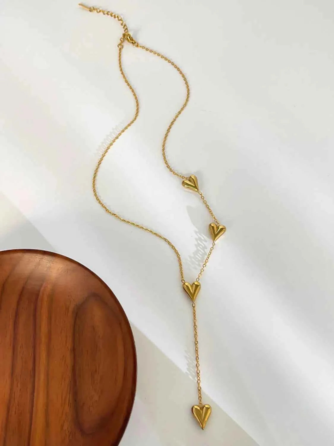 18K Gold-Plated Heart Drop Y-Necklace