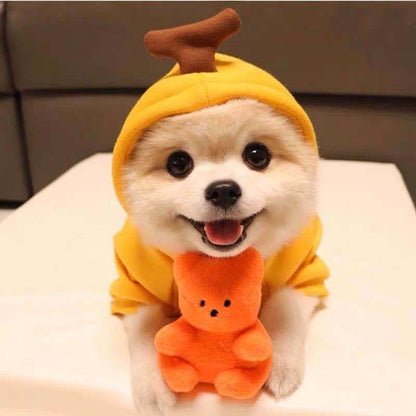 Cute Fruit Dog Clothes For Small Dogs Hoodies Winter Warm Fleece Pet Clothing Puppy Cat Costume Coat For French Chihuahua Outfit - OnlyAttire