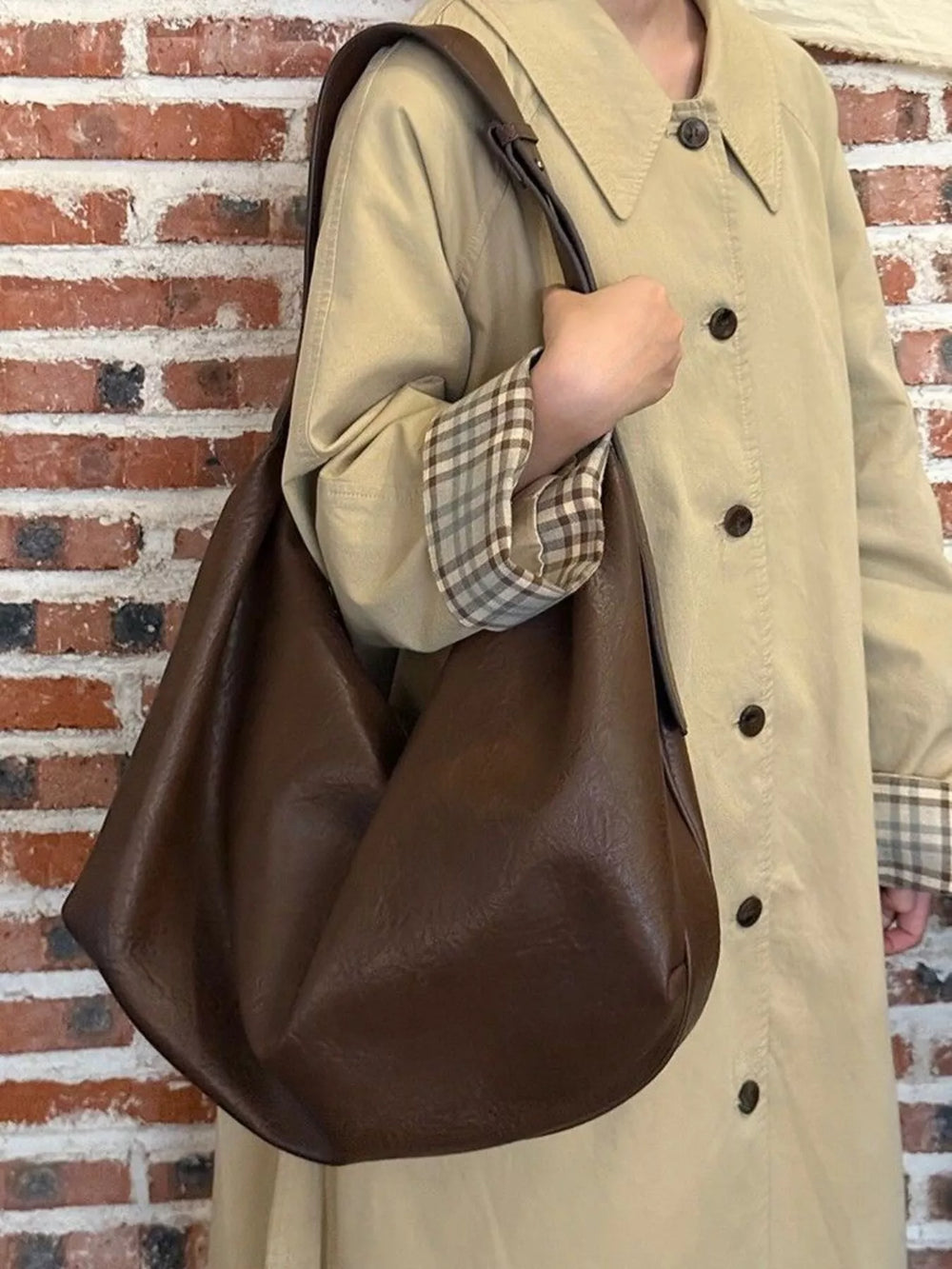 Large Capacity Faux Leather Tote Bag