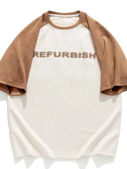 Men's Letter Round Neck Half Sleeve T-Shirt