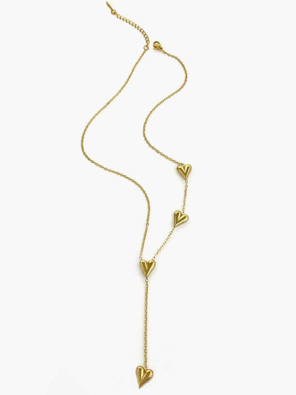 18K Gold-Plated Heart Drop Y-Necklace