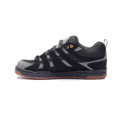 DVS F0000335002 PRIMO MN'S (Medium) Black/Charcoal/Gold Leather, Suede & Nubuck Skate Shoes - OnlyAttire