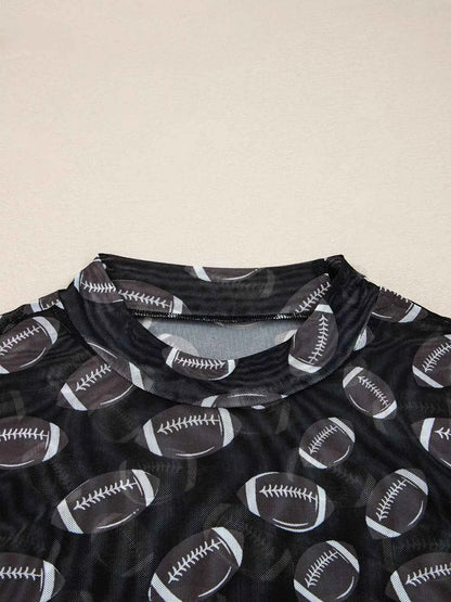 Game Day Mesh Sheer Long Sleeve Top