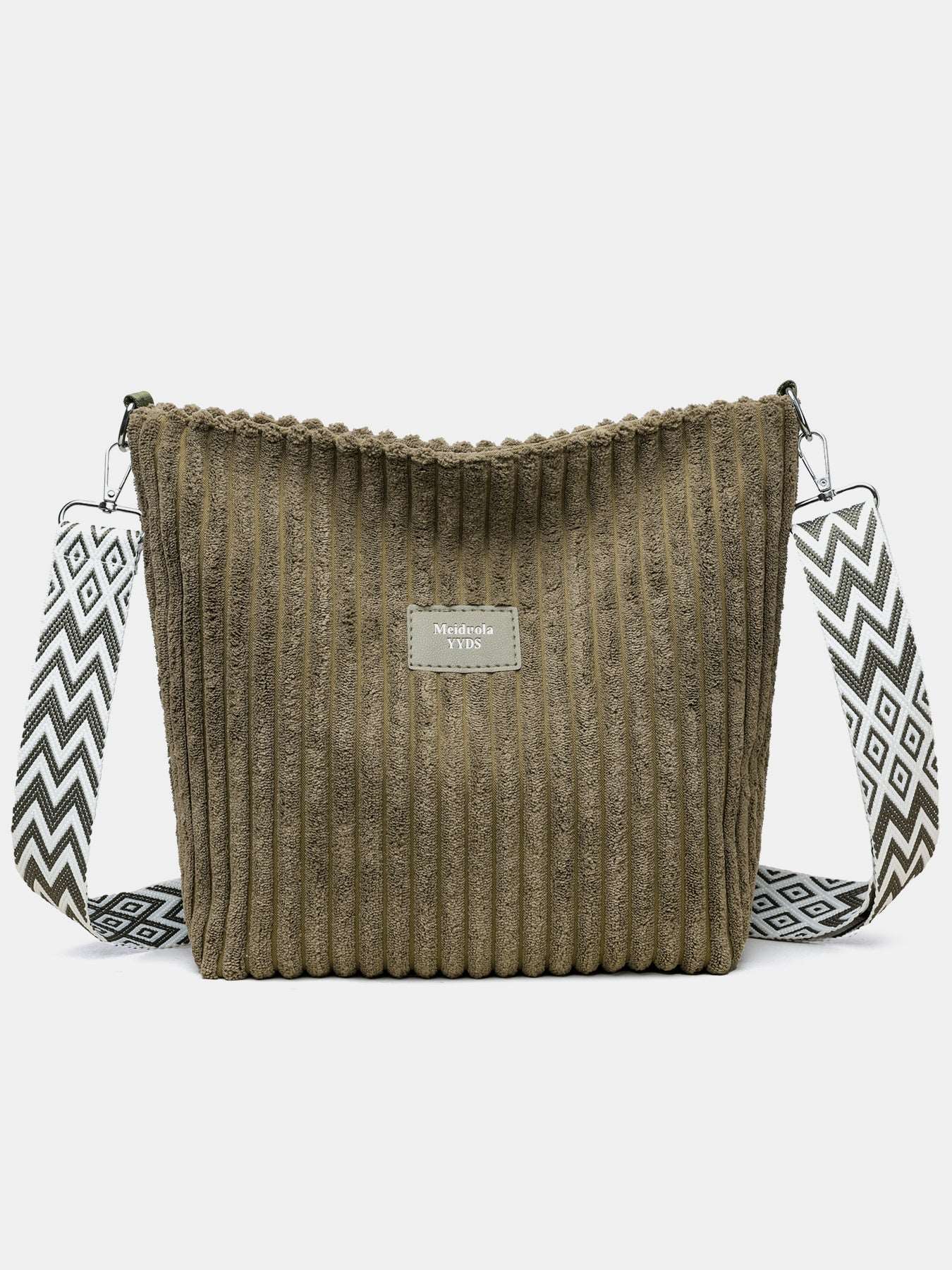 Corduroy Solid Color Crossbody with Removable Strap