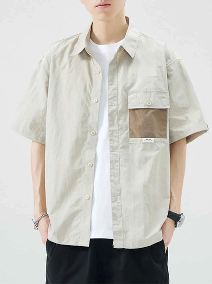Men's Plus Size Button Up Short Sleeve Shirt