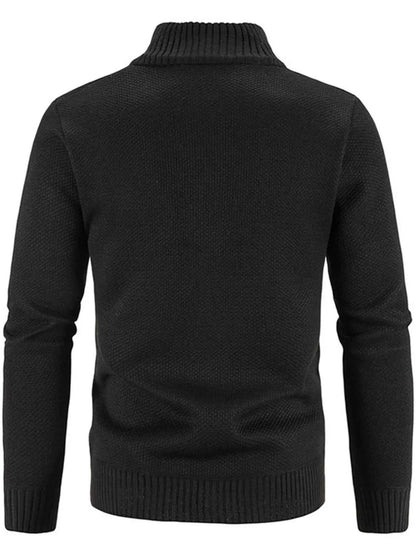 Men's Plus Size Zip-Up Long Sleeve Cardigan