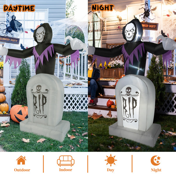 Grim Reaper And Grave, Halloween Inflatable Decoration 12V - OnlyAttire