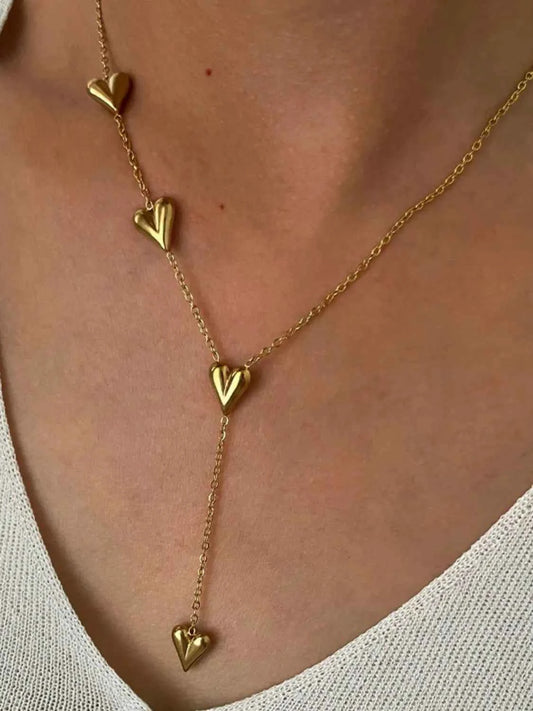 18K Gold-Plated Heart Drop Y-Necklace