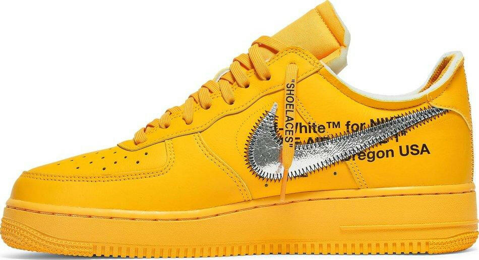 Nike Air Force 1 Low OFF-WHITE University Gold Metallic Silver (2021) Sneakers for Men